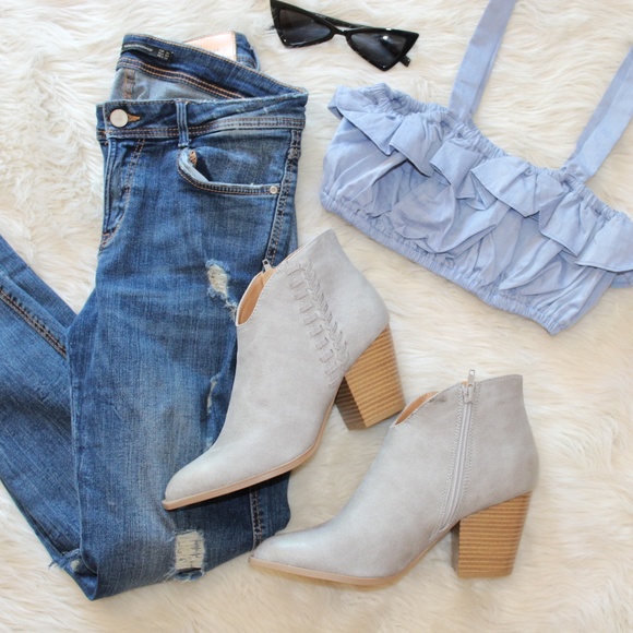 📣LAST PAIR//The Rosario// grey braided Bootie - Picture 4 of 8